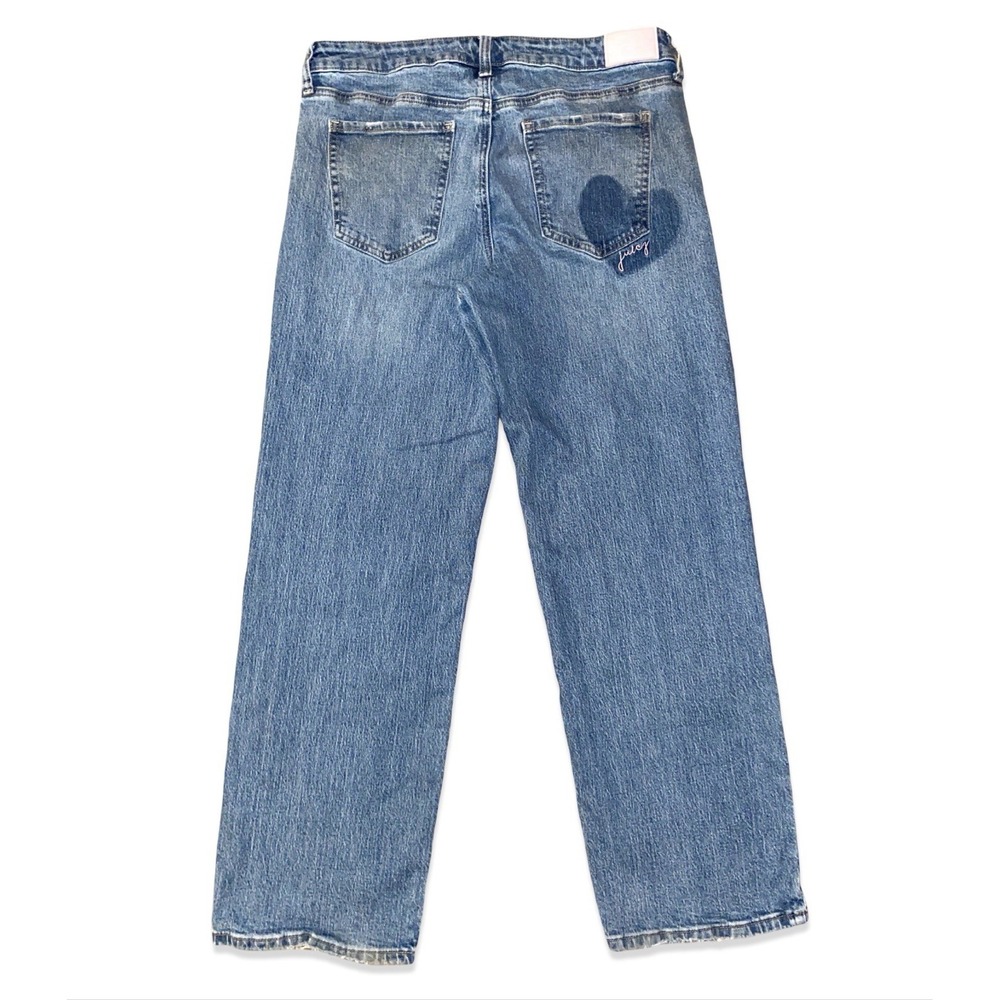 Juicy Couture Women's Semi Wide Leg Straight Jeans Size 9 Blue Stretch Denim Y2K